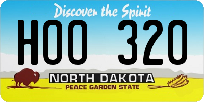 ND license plate HOO320