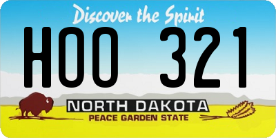 ND license plate HOO321