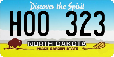 ND license plate HOO323