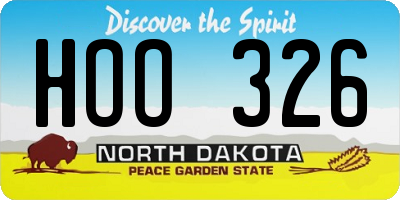ND license plate HOO326