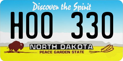 ND license plate HOO330