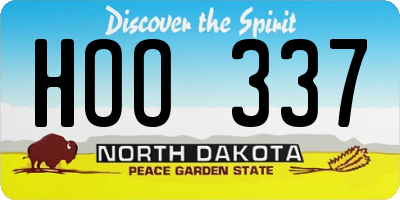 ND license plate HOO337
