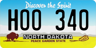 ND license plate HOO340