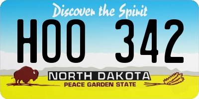 ND license plate HOO342
