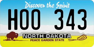 ND license plate HOO343