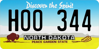 ND license plate HOO344