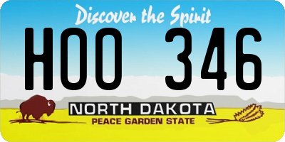 ND license plate HOO346
