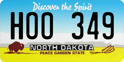 ND license plate HOO349