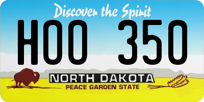 ND license plate HOO350