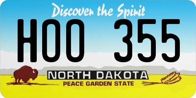 ND license plate HOO355