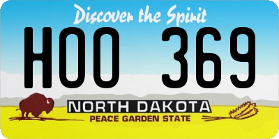 ND license plate HOO369
