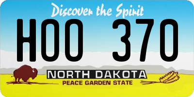 ND license plate HOO370