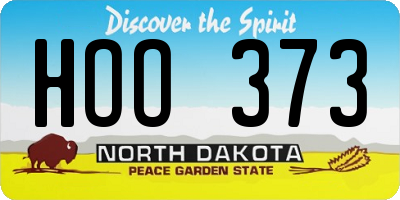 ND license plate HOO373
