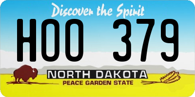 ND license plate HOO379