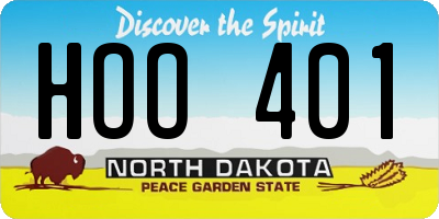ND license plate HOO401