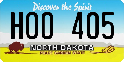 ND license plate HOO405