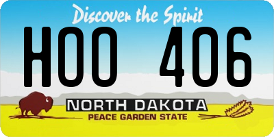 ND license plate HOO406