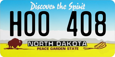 ND license plate HOO408