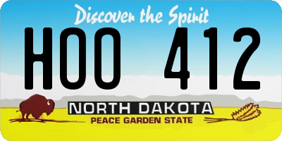 ND license plate HOO412