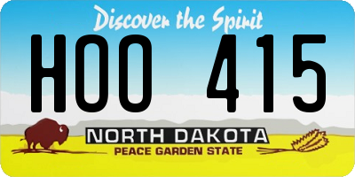ND license plate HOO415