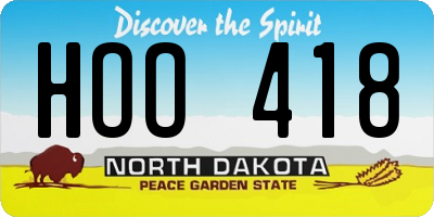 ND license plate HOO418