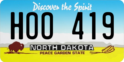 ND license plate HOO419