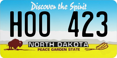 ND license plate HOO423