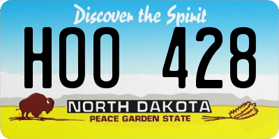 ND license plate HOO428