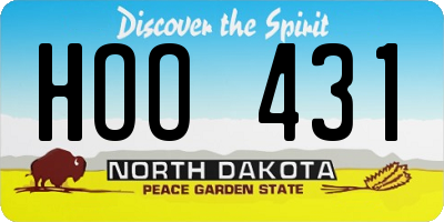 ND license plate HOO431