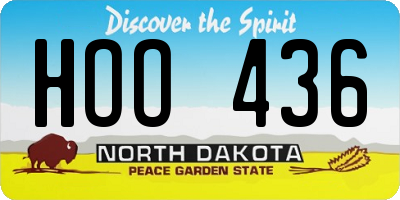 ND license plate HOO436