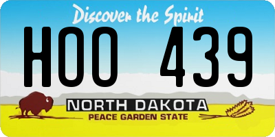 ND license plate HOO439