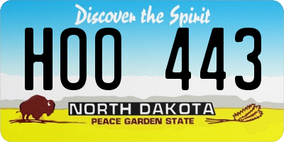 ND license plate HOO443