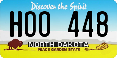 ND license plate HOO448