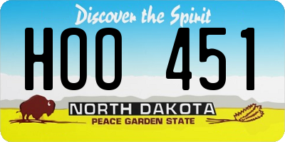 ND license plate HOO451
