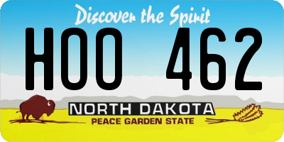 ND license plate HOO462