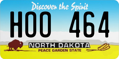ND license plate HOO464