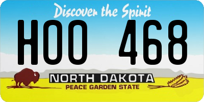 ND license plate HOO468
