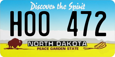 ND license plate HOO472