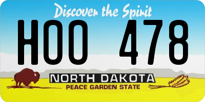 ND license plate HOO478