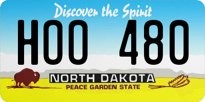 ND license plate HOO480