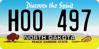 ND license plate HOO497