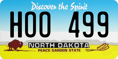 ND license plate HOO499