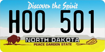 ND license plate HOO501