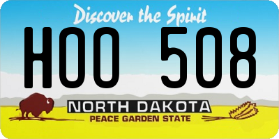 ND license plate HOO508