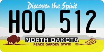 ND license plate HOO512