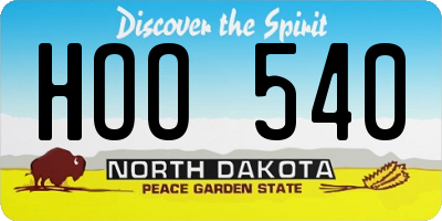ND license plate HOO540