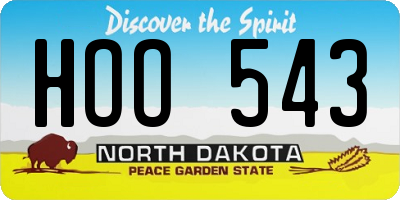 ND license plate HOO543