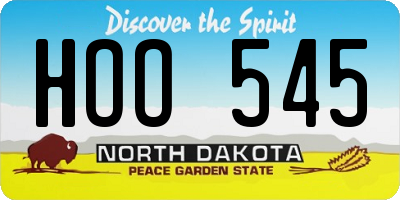 ND license plate HOO545
