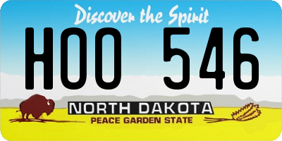 ND license plate HOO546