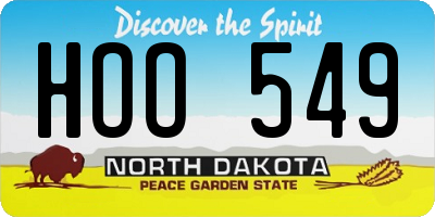 ND license plate HOO549